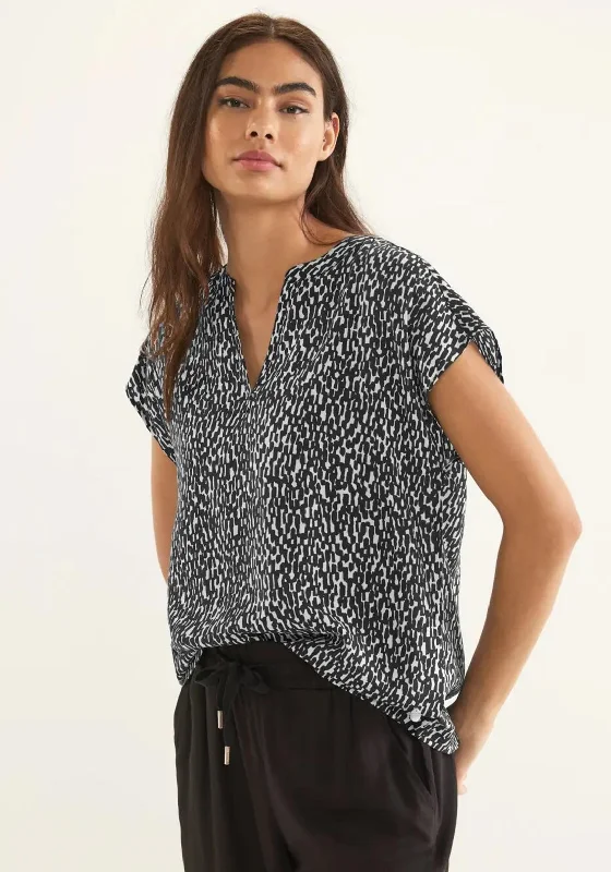 Street One Abstract Print Top, Black & White