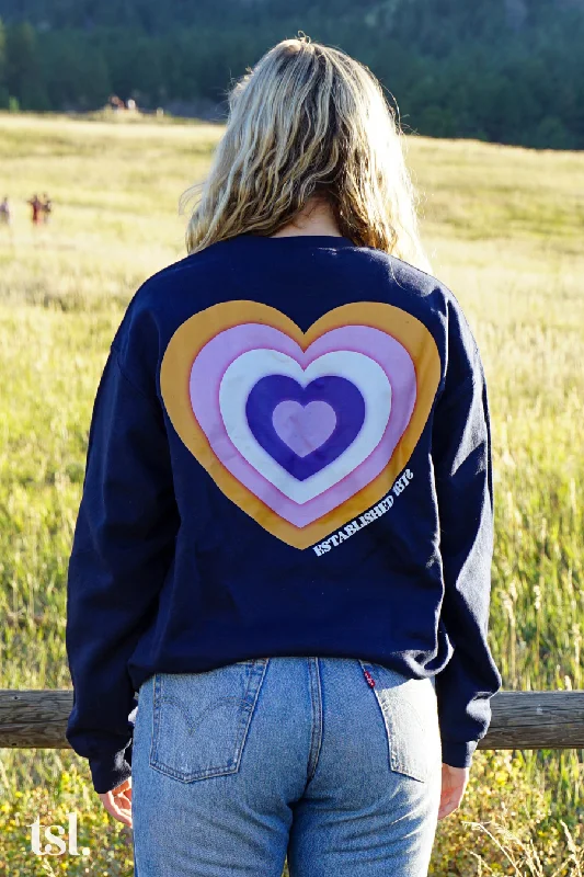 Delta Delta Delta Heart on Heart Crewneck Sweatshirt