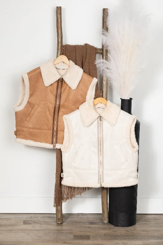 Sherpa Lined Faux Suede Vest