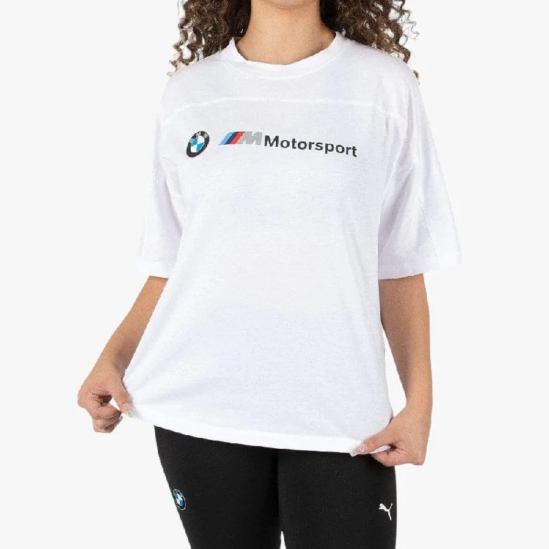 Puma Womens Bmw Mms Logo Short Sleeve Tee White