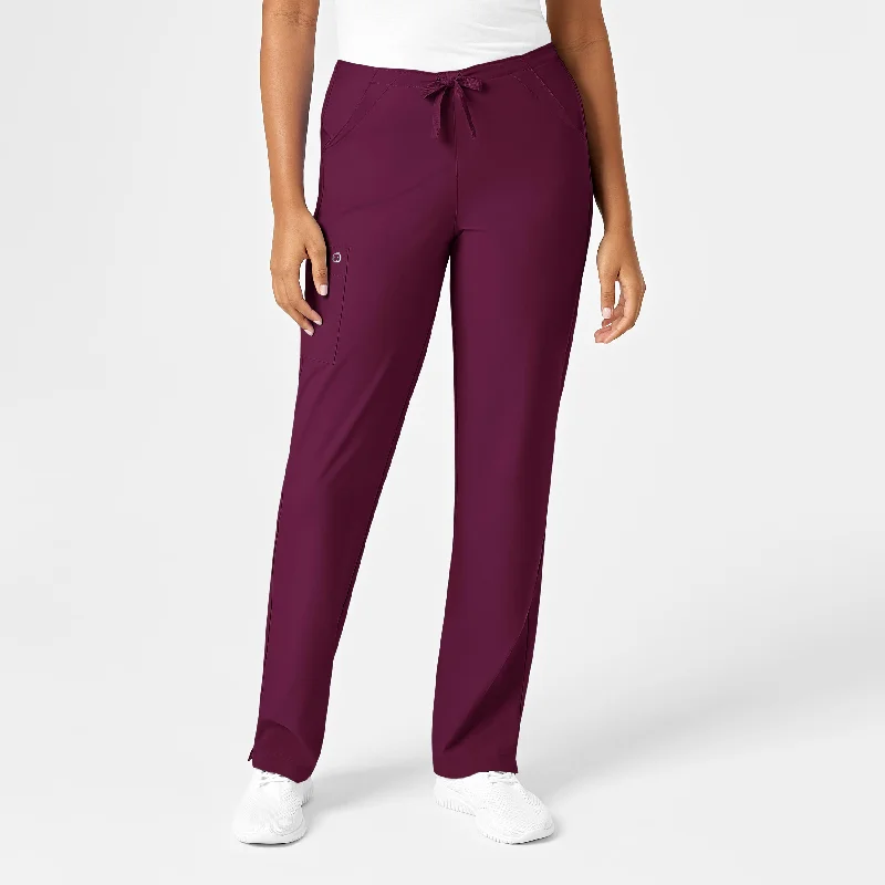 W123 Women's Drawstring Scrub Pant - Wine