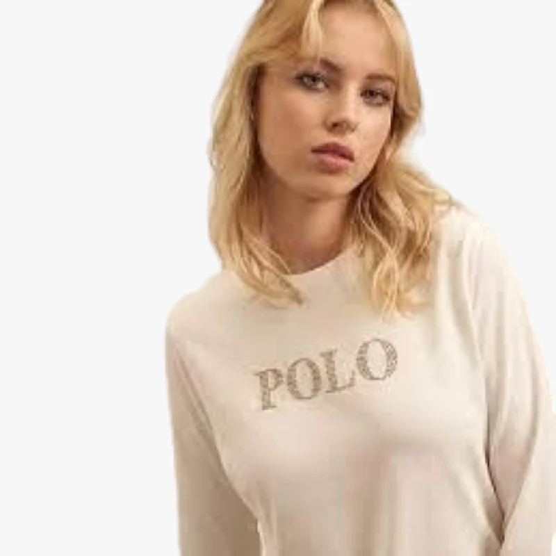 Polo Womens Nailhead Long Sleeve Tee Ecru