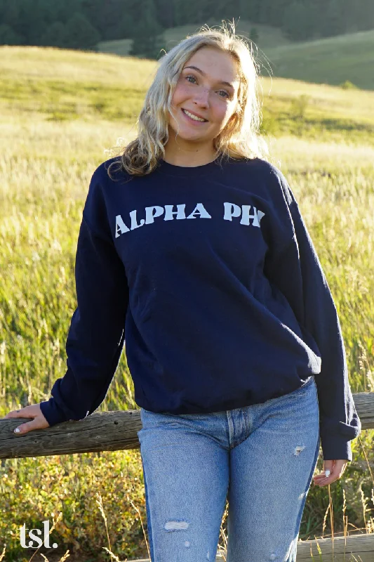 Alpha Gamma Delta Heart on Heart Crewneck Sweatshirt