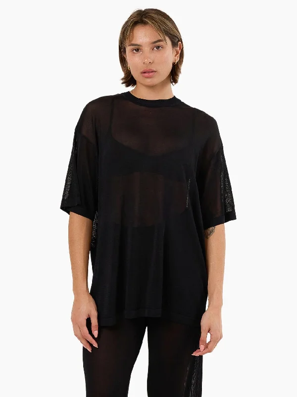 Anais Knit Oversize Tee - Black (N)