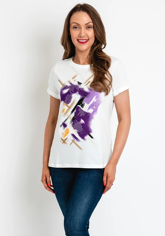 Gerry Weber Abstract Sequin Design T-Shirt, White.