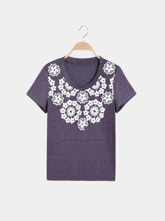 Wholesale Round Neck Purple T-Shirts