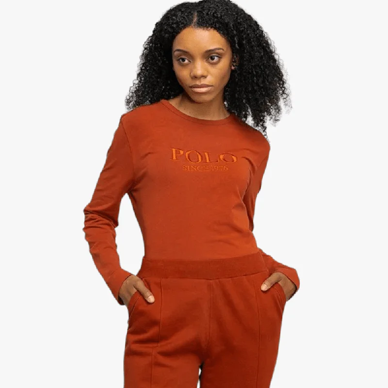 Polo Womens Zyanda Long Sleeve Logo Tee Rust