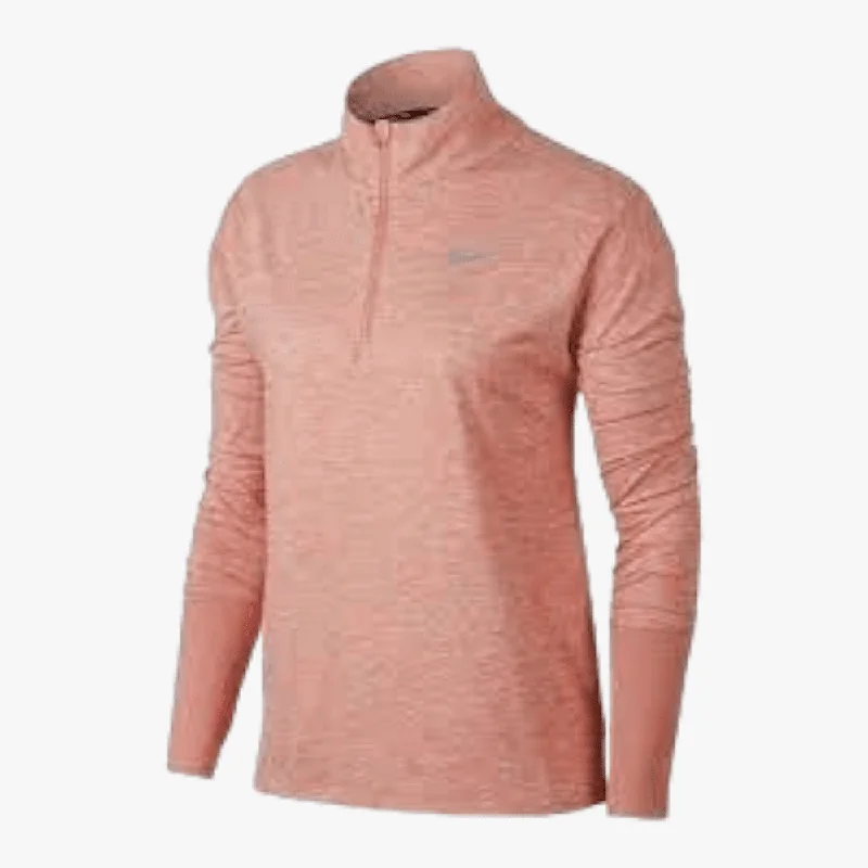 Nike Womens Element Half Zip Long Sleeve Running Top 601 Peach