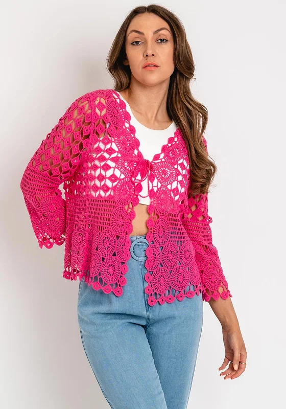 The Serafina Collection One Size Embroidered Bolero, Fuchsia