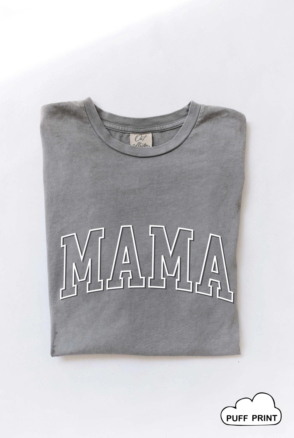 Mama Puff Print Mineral Wash Graphic Tee in Storm (FINAL SALE)