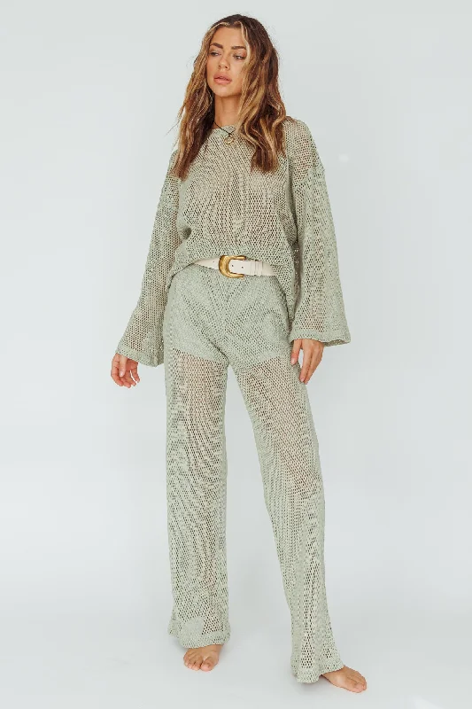 Mahina Long Net Pants Sage