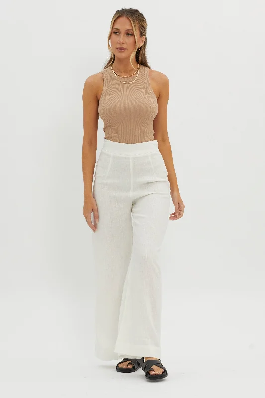 Wanda Wide Leg Pants White