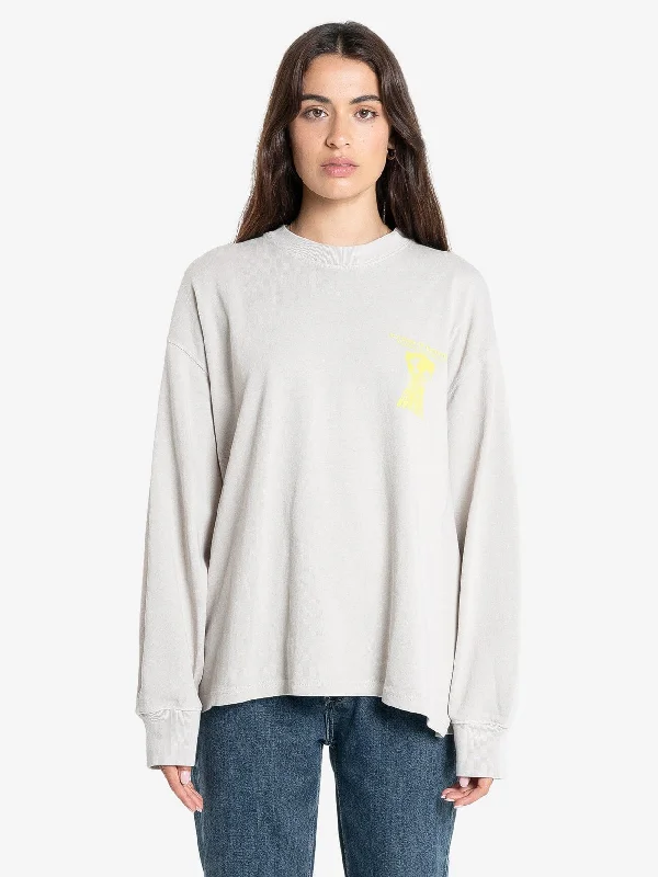 Earths Services Long Sleeve Oversized Tee - Oyster Grey