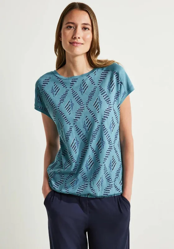 Cecil Rhombus Print T-shirt, Adriatic Blue