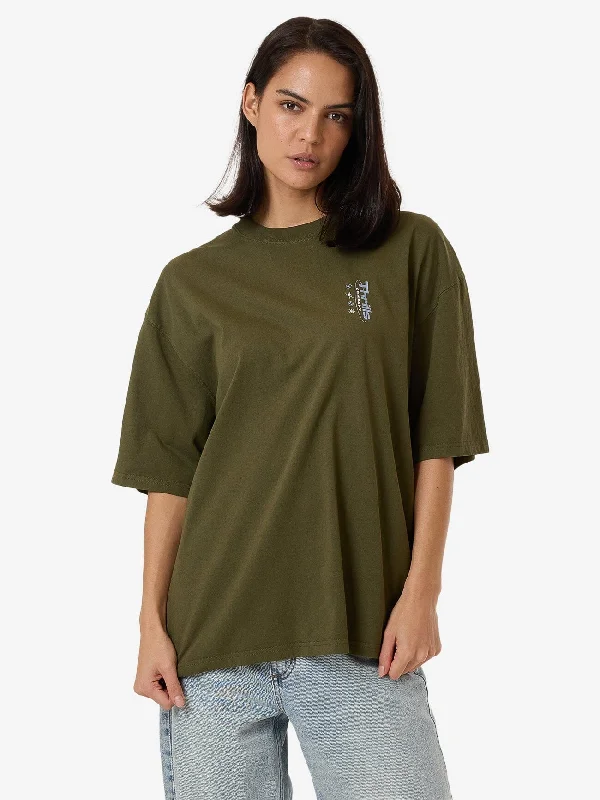 Spirit Of Reality Oversized Tee - Burnt Olive