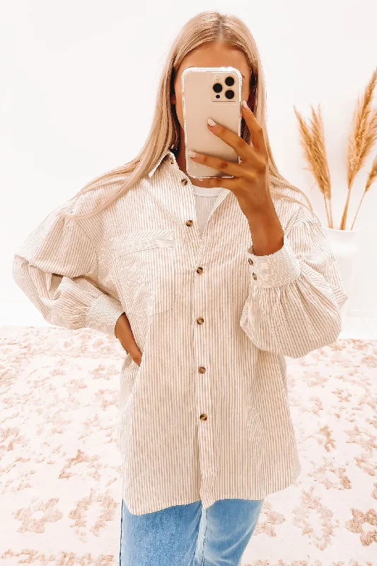 Melodie Shirt Beige Stripe