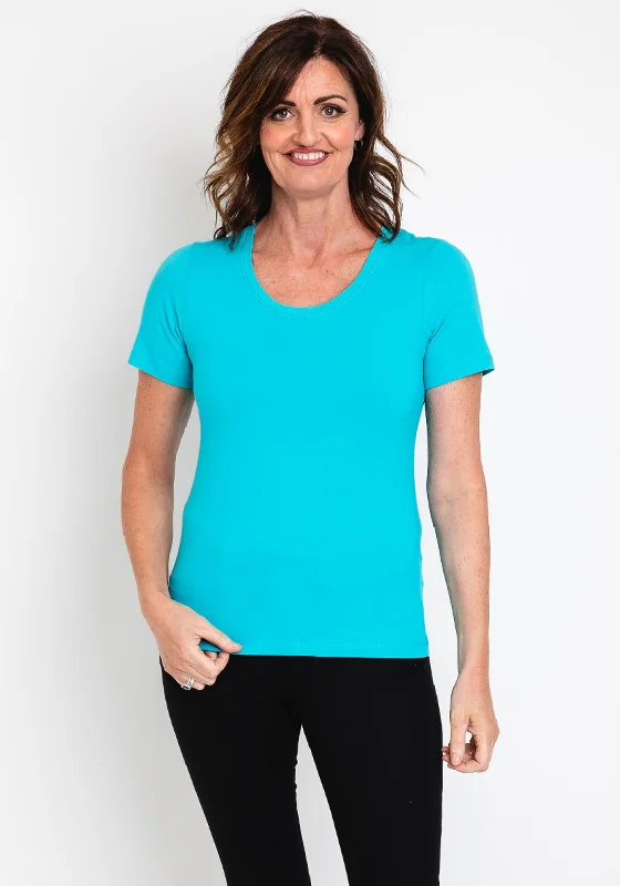 Dolcezza Round Neck T-Shirt, Aqua