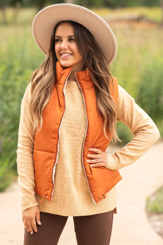 Burnt Orange and Cream Vest