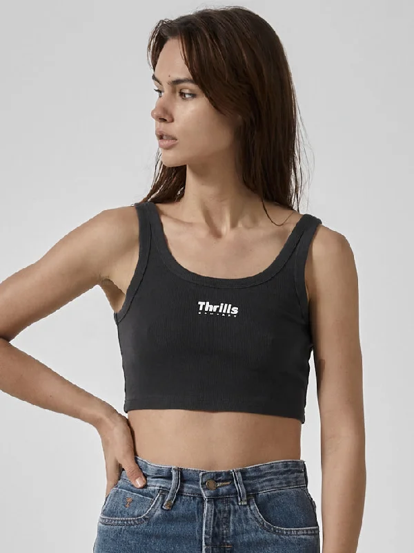 Paradox of Paradise Retro Crop Tank - Heritage Black