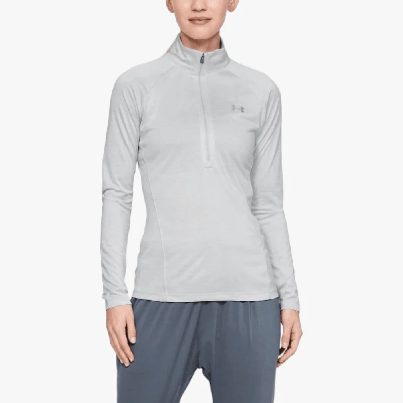 Under Armour Ladies New Tech 1/2 Zip Silver