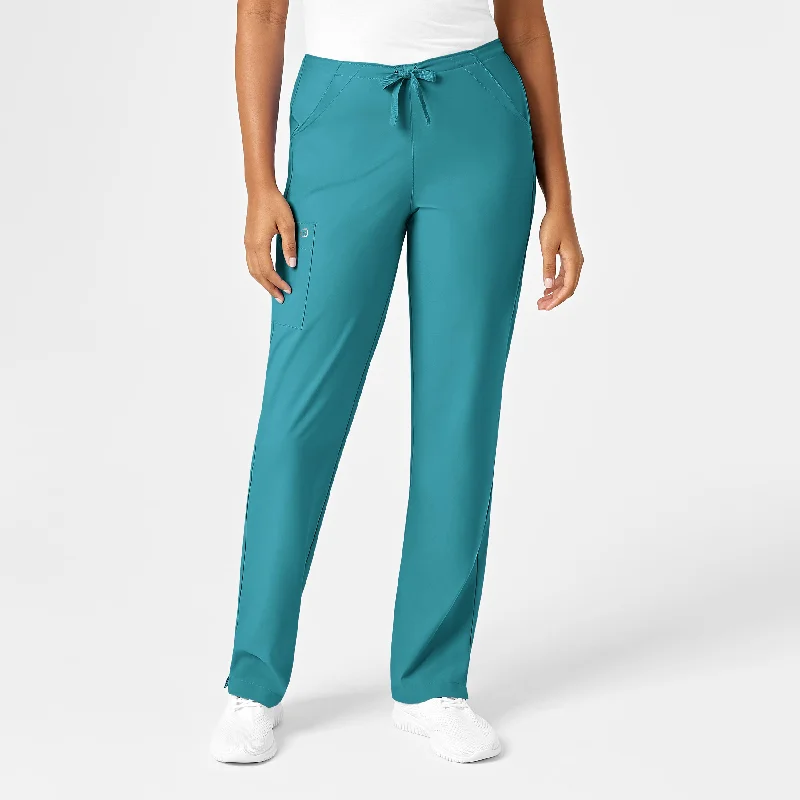 W123 Women's Drawstring Scrub Pant - Teal Blue