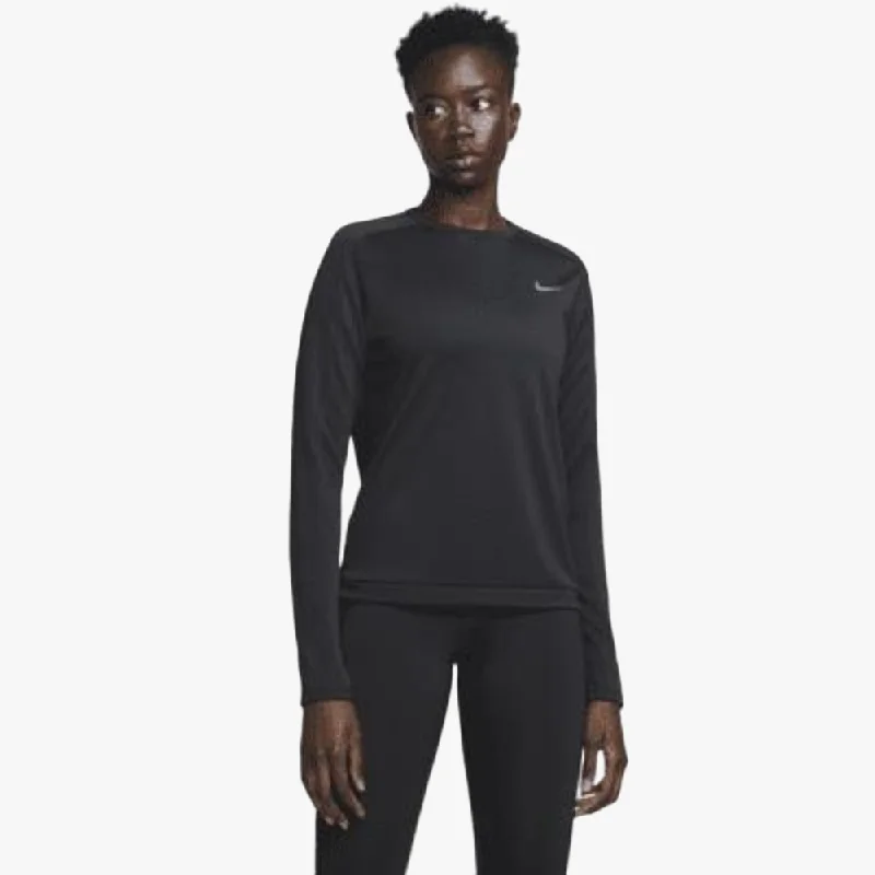 Nike Womens Df Pacer Crew Long Sleeve Top Black