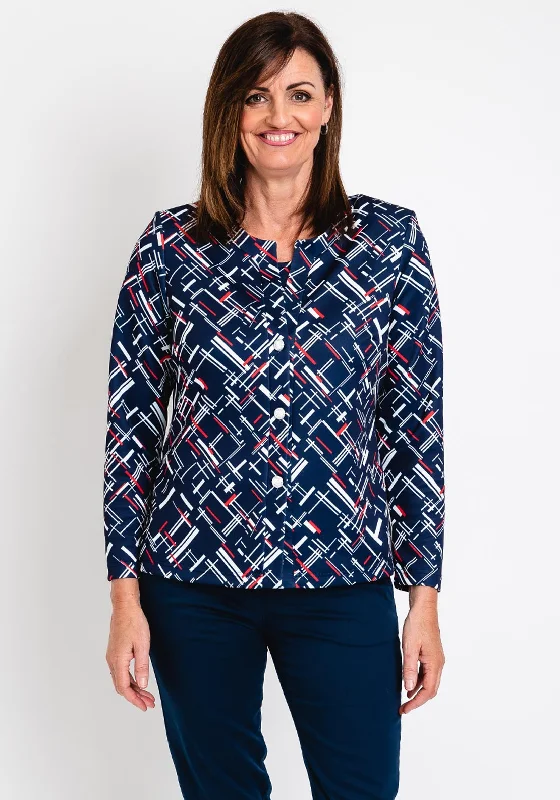 Avalon Jacket & Top Twinset, Navy Multi