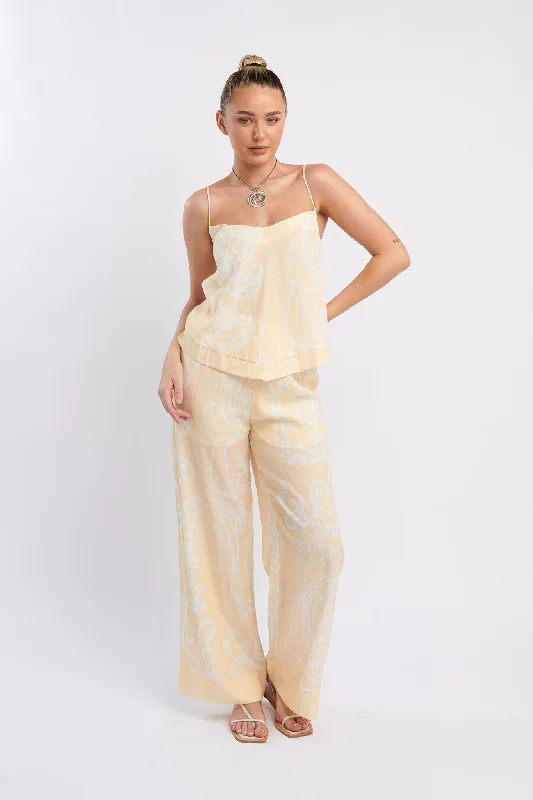 Oceania Long Pants Print Yellow