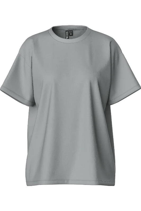 Pieces - Pcskylar Ss Oversized Tee - 4651225 Ultimate Grey