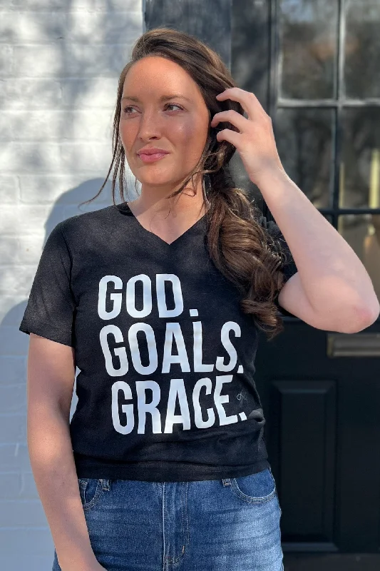 God Goals Grace Graphic Tee in Black (FINAL SALE)