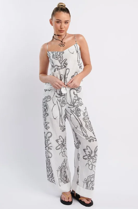 Oceania Long Pants Print White