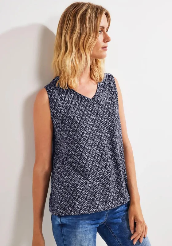 Cecil Minimal Print Blouse, Navy