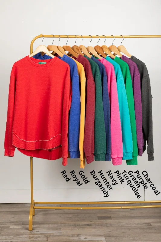 Pigment Dyed Cozy Campfire Round Hem Sweatshirt