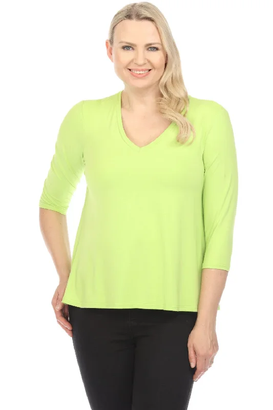 Joseph Ribkoff V-Neck 3/4 Sleeve T-Shirt Top 241038