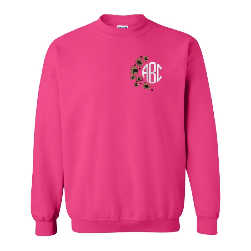 Monogrammed Leopard Spots Crewneck Sweatshirt