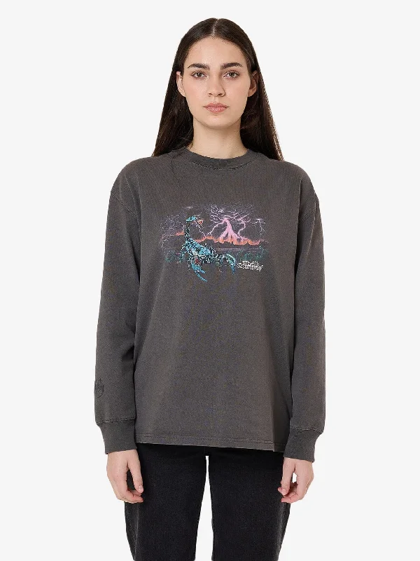 Scorpion Ridge Long Sleeve Oversized Tee - Merch Black