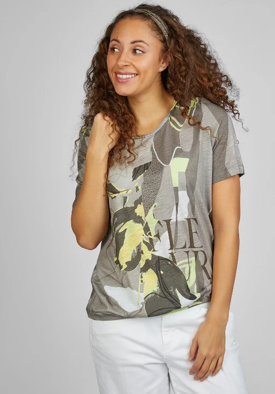 Rabe Abstract Print T-Shirt, Khaki Multi