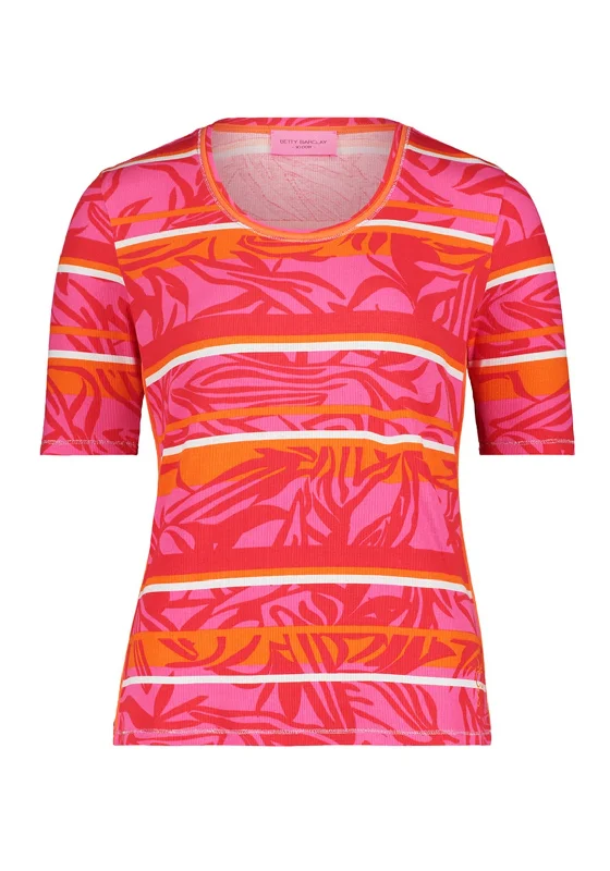 Betty Barclay So Cosy Abstract Print T-Shirt, Pink Multi