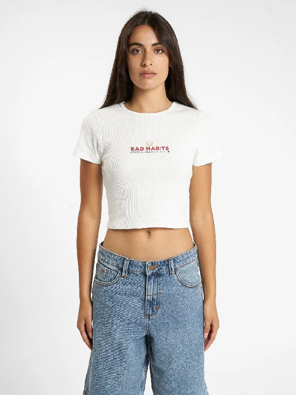 Royal Habits Baby Tee - Dirty White