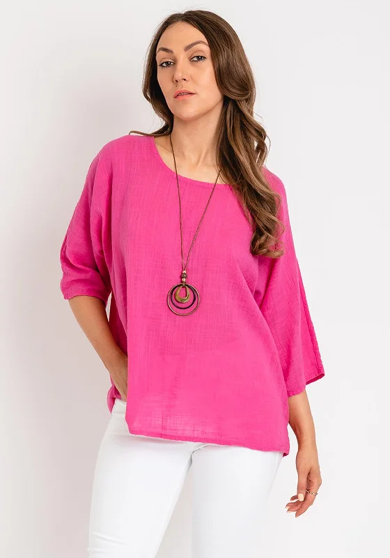 The Serafina Collection One Size Lightweight Top, Fuchsia