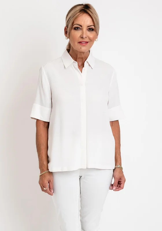 Gerry Weber Lightweight Relaxed Button Up Top, Off White