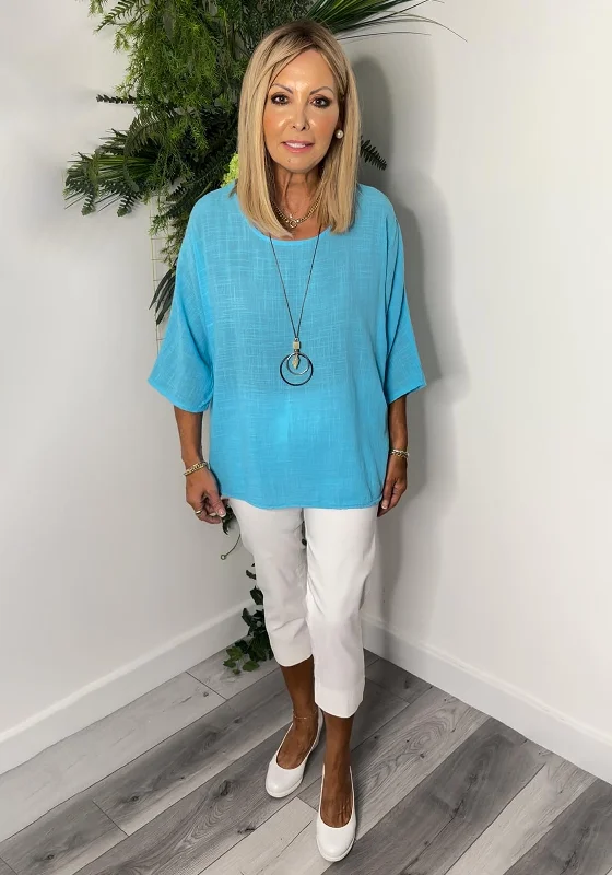 The Serafina Collection One Size Lightweight Top, Aqua Blue