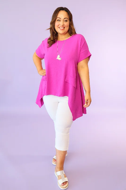 Aoife Tunic Blouse in Magenta